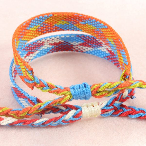 Wholesale Bohemian Ethnic Style Cotton and Linen Braided Bracelets Online now