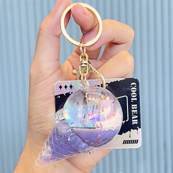 Wholesale Acrylic Ice Cream Quicksand Bottle Keychain Online now