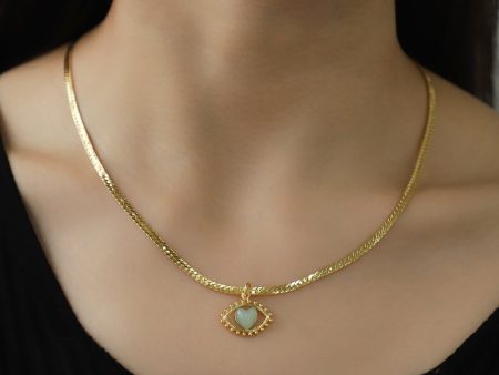 Wholesale 18K Real Gold Semi-precious Stone Necklace on Sale