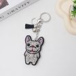 Wholesale Velvet Cartoon Dog Fighting Hot Diamond Keychains Online Hot Sale