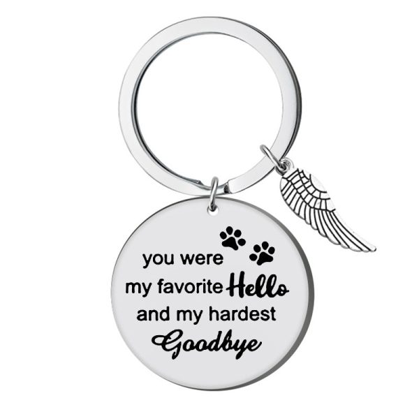 Wholesale Dog Tags GOODBYE Pet Stainless Steel Keychain Supply