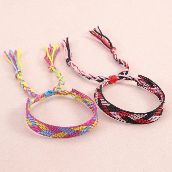 Wholesale Bohemian Ethnic Style Cotton and Linen Braided Bracelets Online now