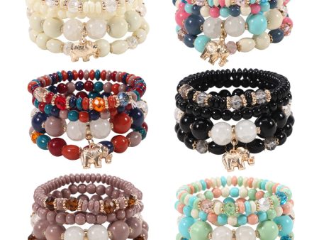 Wholesale Bohemian Elephant Pendant Beaded Bracelet Sale