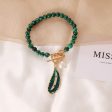 Wholesale Malachite Leaf Pearl Oil Drop Vintage Necklace Online