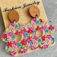 Wholesale 2 Pairs pack Acrylic Wooden Flower Simple Floral Earrings Supply