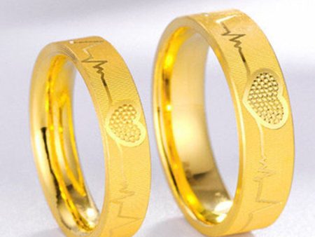 Wholesale Valentine s Day Brass Gold-plated Carved Heart Rings For Cheap