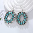 Wholesale Vintage Alloy Inlaid White Turquoise Round Earrings Online Hot Sale