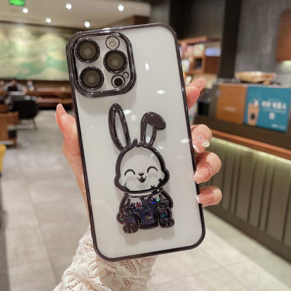 Wholesale Electroplated TPU Three-dimensional Rabbit Quicksand Phone Cases Online Sale