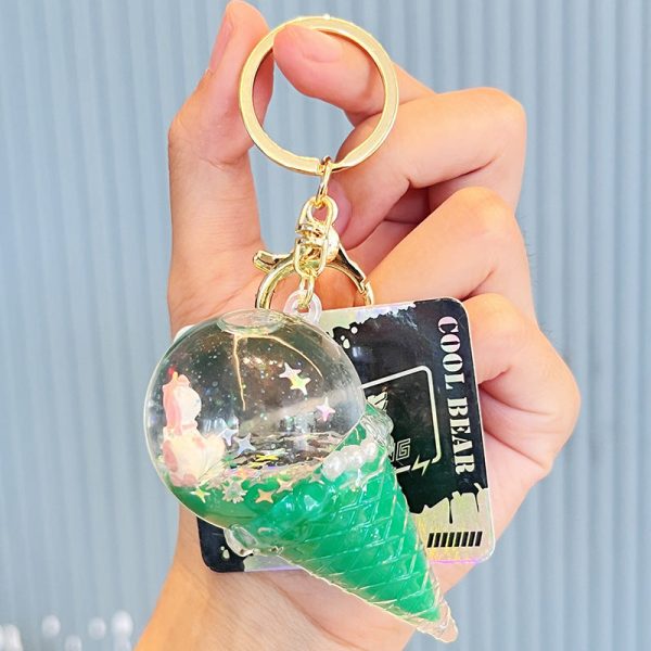 Wholesale Acrylic Ice Cream Quicksand Bottle Keychain Online now