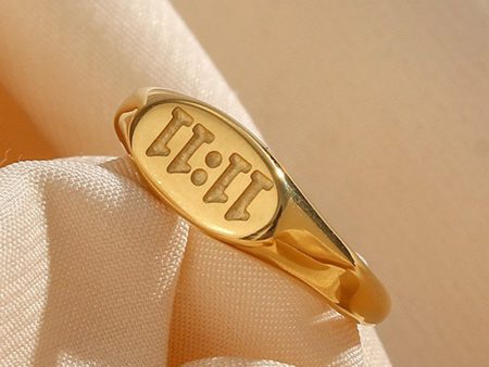 Wholesale 11:11 Pattern Gold Stainless Steel Ring Discount