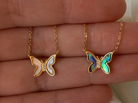 Wholesale Butterfly Natural Shell Copper Necklace For Sale