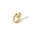 Wholesale 18K Gold Stainless Steel Adjustable Ring with Two Hands on Sale