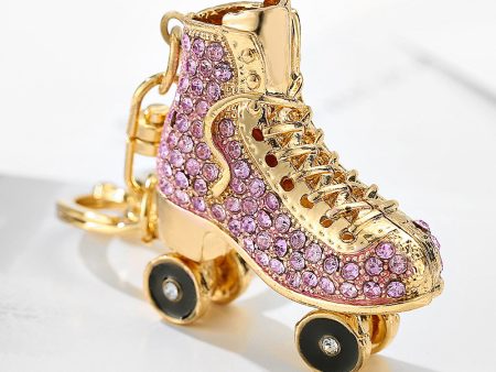 Wholesale Creative Diamond Skating Shoes Metal Keychain Hot on Sale