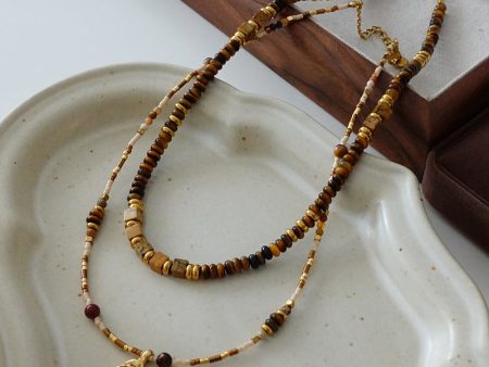 Wholesale Vintage Coffee Colored Tiger Eye Stone Necklaces Supply