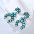 Wholesale Vintage Scalloped Turquoise Hollow Earrings Online Sale