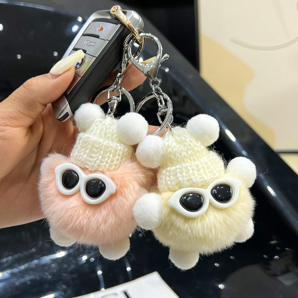 Wholesale Cute Cartoon Plush Ball Keychains Hot on Sale