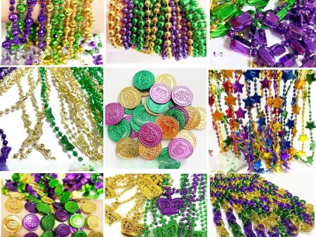 Wholesale 5PCS Mardi Gras Carnival Plastic Bead Necklace Online now