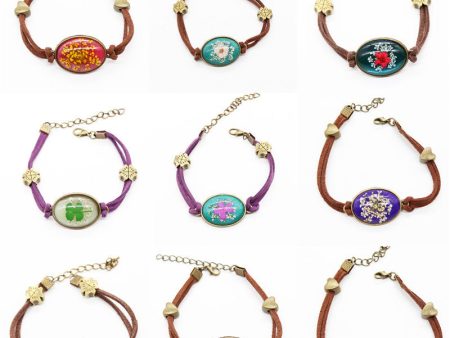 Wholesale 12PCS Resin Dried Flower Herbarium Bracelet Fashion