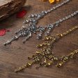 Wholesale Halloween Dark Retro Metal Tassel Skull Short Necklace Supply