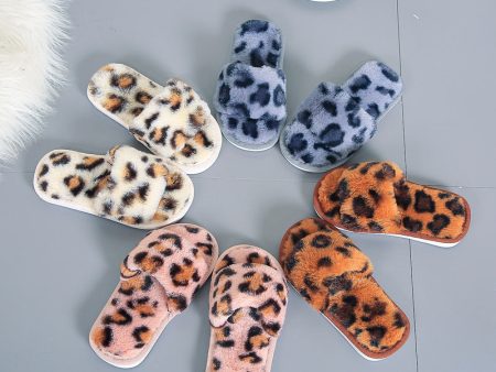 Wholesale Children s Leopard Print Fur Slippers Discount