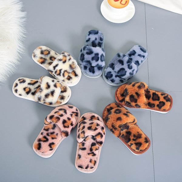 Wholesale Children s Leopard Print Fur Slippers Discount