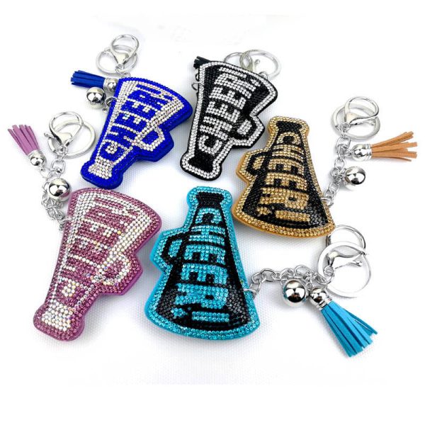 Wholesale Velvet Inlaid Diamond English Letter Keychains Online