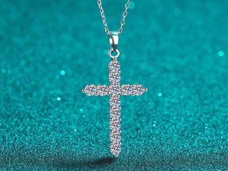 Wholesale 925 Sterling Silver Moissanite Cross Necklace For Sale