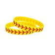 Wholesale 1000PCS Flat Printed Softball Silicone Bracelet Hot on Sale