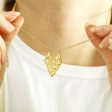 Wholesale 18K Gold Titanium Steel Hammered Heart Necklace on Sale