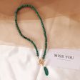 Wholesale Malachite Leaf Pearl Oil Drop Vintage Necklace Online