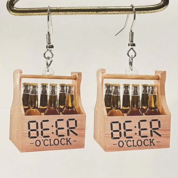 Wholesale 2 Pairs pack Beer Retro Fun Acrylic Earrings Online now