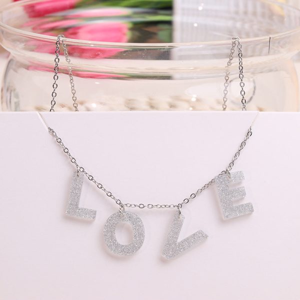 Wholesale LOVE Valentine s Day English Letters Necklace Sale