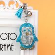 Wholesale Velvet Cute Penguin Tassels with Diamond Keychains on Sale