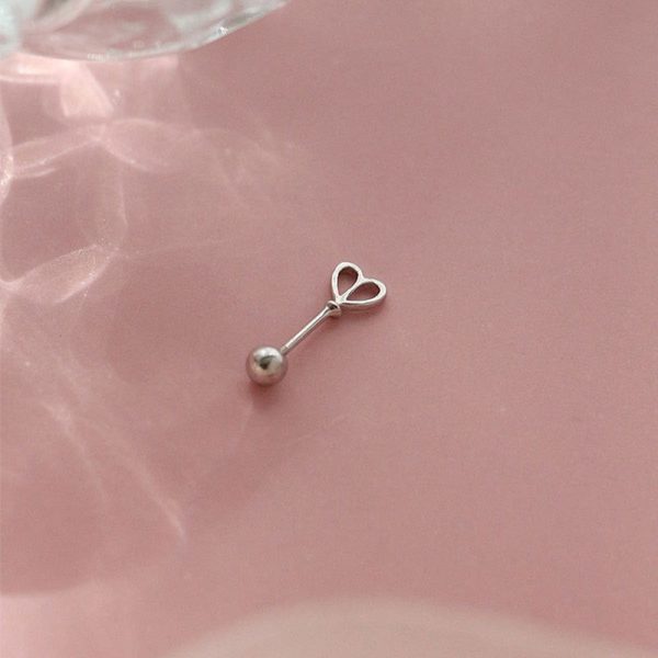 Wholesale 925 Silver Heart-shaped Screws Earrings Online Hot Sale