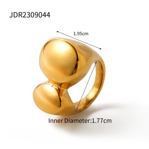 Wholesale 18k Gold Stainless Steel Heart-shaped Ring on Sale