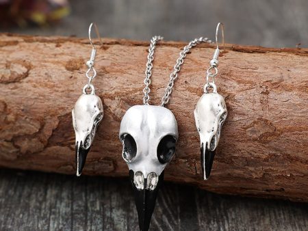 Wholesale Vintage Skull Crow Head Alloy Clavicle Chain  Mardi Gras Earrings Set Online Sale