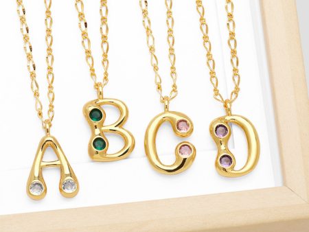 Wholesale 26 English Letters Gold Plated Necklace Cheap