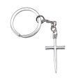 Wholesale 10PCS Cross Pendant Metal Keychain Hot on Sale