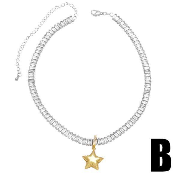 Wholesale Love Copper Plated 18k Gold Vintage Star Necklace Online