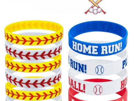 Wholesale 1000PCS Flat Printed Softball Silicone Bracelet Hot on Sale