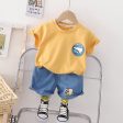 Wholesale Boys  Minimalist Short Sleeved Shorts Cotton Two-piece Set Cheap