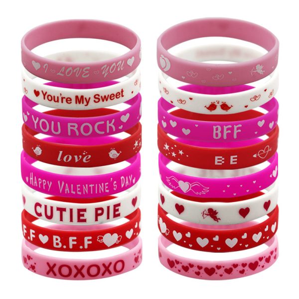 Wholesale 12pcs Valentine s Day Silicone Bracelet Sale