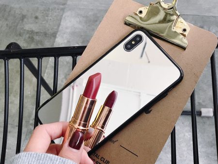 Wholesale Solid Color Imitation Glass Makeup Mirror Acrylic Phone Case Online Hot Sale