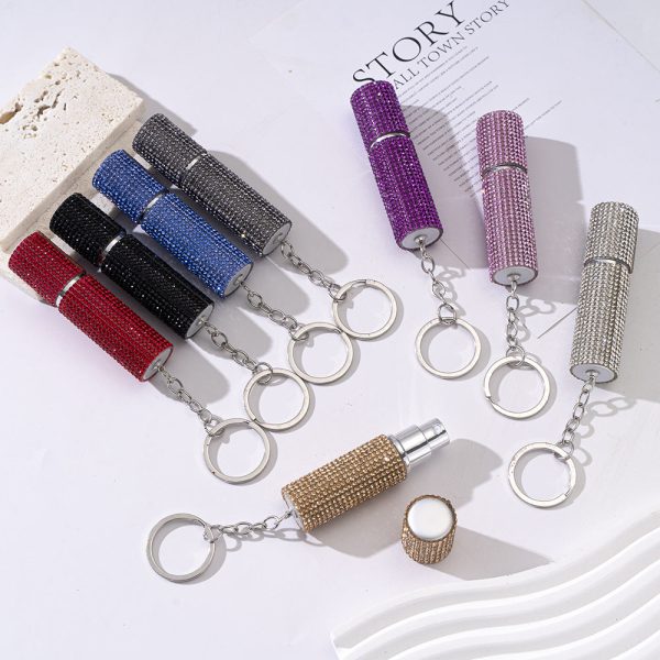 Wholesale Diamond-encrusted Perfume Bottle Portable Keychain Online