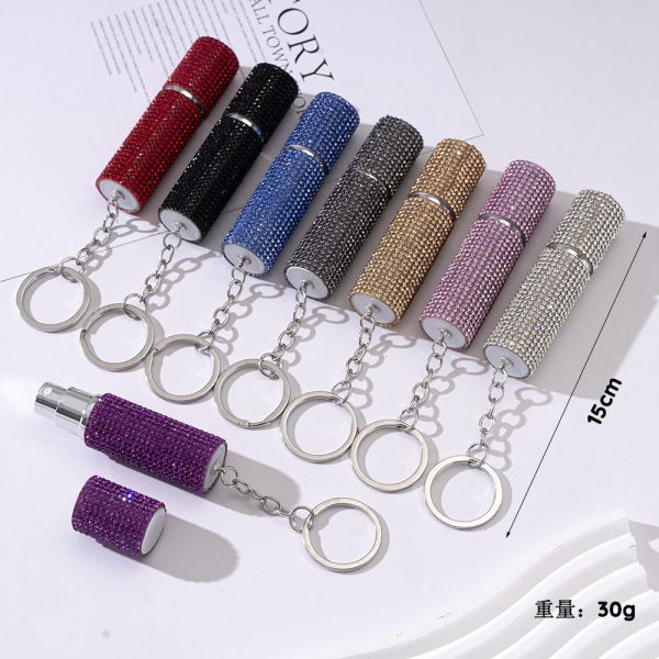 Wholesale Diamond-encrusted Perfume Bottle Portable Keychain Online