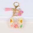 Wholesale Dried Flower Letter Resin Keychains For Discount