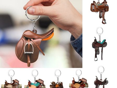 Wholesale Acrylic Saddle Car Keychain on Sale