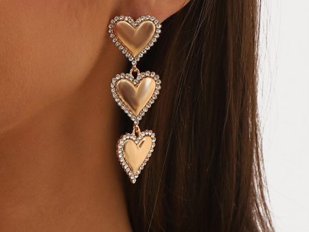 Wholesale Valentine s Day Vintage Multi-Layered Heart Earrings Online Hot Sale