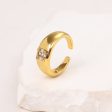 Wholesale Copper Micro Set Geometric Square Zircon Open Ring Fashion