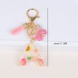 Wholesale Dried Flower Letter Resin Keychains For Discount